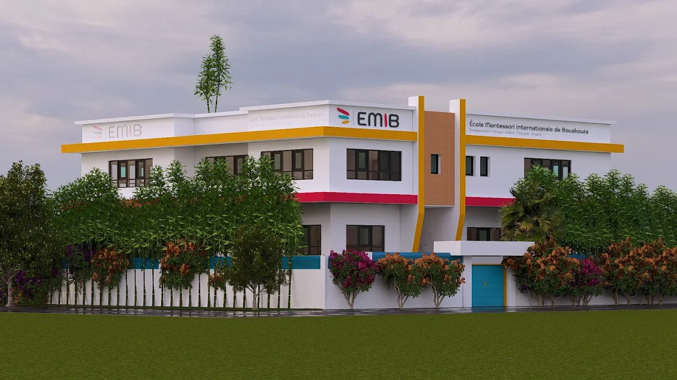 Bâtiment de l'École Montessori Internationale de Bouskoura, façade principale